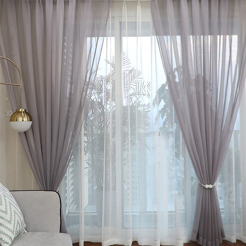 grey voile curtains