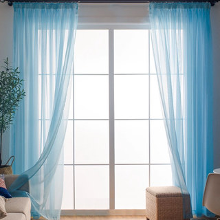 Smarties Baby Blue Soft Sheer Curtain 4