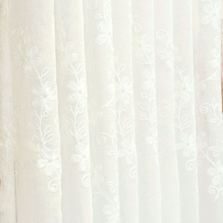 Touch Of Grace Embroidered White Flower Sheer Curtain 4
