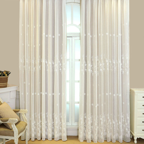 Lined Sheer Curtain Touch Of Grace White Embroidered Sheer Curtain with