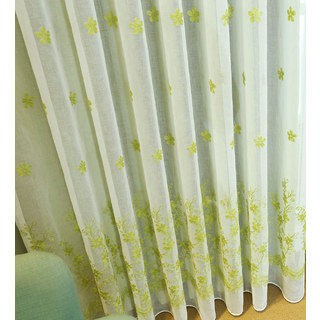 Lined Sheer Curtain Touch Of Grace Green Embroidered Sheer Curtain with Green Lining 5