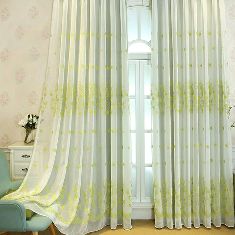 Lined Sheer Curtain Touch Of Grace Green Embroidered Sheer Curtain with Green Lining 1