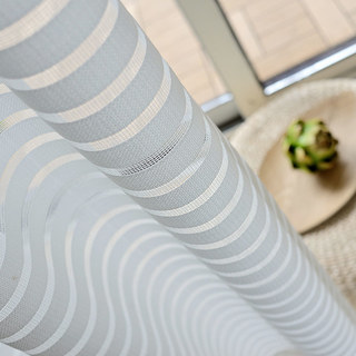 Distinct Horizontal Striped White Sheer Curtain 4