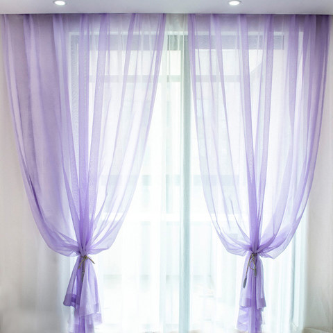 Luxe Lavender Purple Sheer Curtain 1