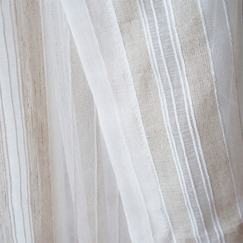 Country Escape Striped Linen Sheer Curtain