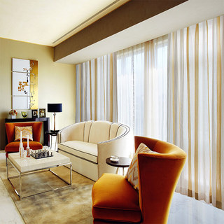 Sunnyside Luxury Linen Yellow Striped Sheer Curtains 4