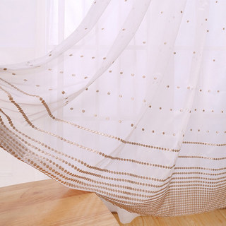 Dotted Dot Embroidered Rose Gold Sheer Curtain 1