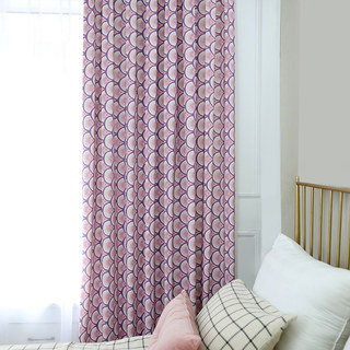 Hello Sunshine Modern Art Deco Pink Patterned Curtain Drapes 4