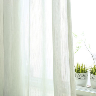 Silk Waterfall Cream Shimmering Striped Sheer Curtain 3