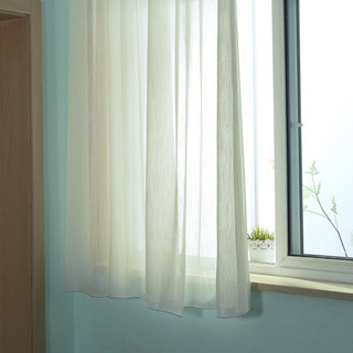 Silk Waterfall Cream Shimmering Striped Sheer Curtain 2