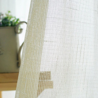 Provencal Style Pure Flax Linen Oatmeal Heavy Semi Sheer Curtain