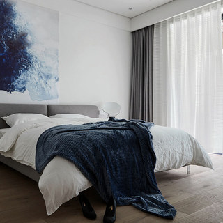 Tide 3D Jacquard Horizontal Striped Grid White Sheer Curtain 2