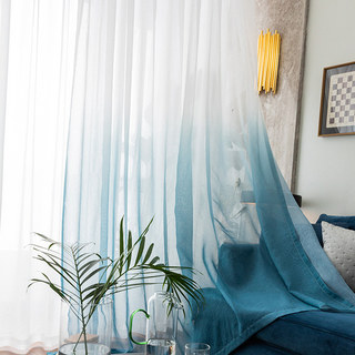 The Perfect Blend Ombre Pacific Blue Sheer Curtain 1