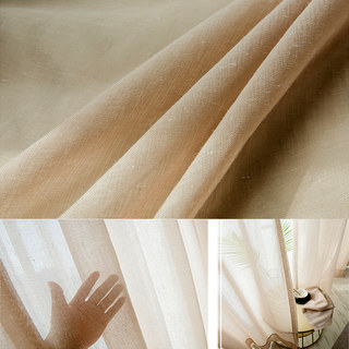 Soft Glow Mocha Light Brown Sheer Curtain 5