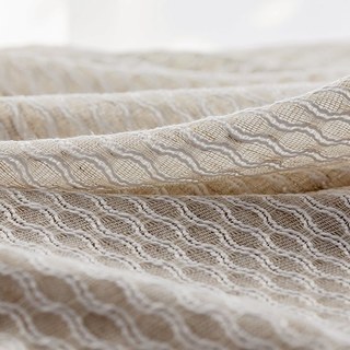 Wave Some Magic Oatmeal Net Trellis Heavy Sheer Curtain 2