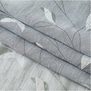 Misty Meadow Gray Branches Foliage Sheer Curtain 7