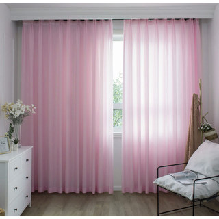 Satiny Touch Pink Sheer Curtain 2