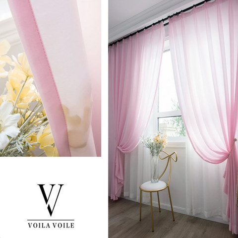 Silk Road Candyfloss Pink Textured Chiffon Sheer Curtain
