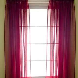 Smarties Burgundy Wine Red Soft Sheer Curtain 1