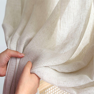 Zen Weave Oatmeal Cream Open Grid Sheer Curtain 6