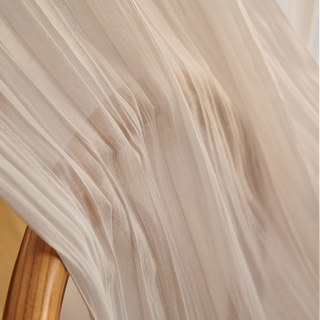 Cotton Crush Ivory White Crinkle Crushed Semi Sheer Curtain