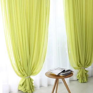 Crisscross Calm Lime Green Textured Sheer Curtain 4