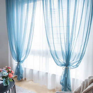 Luxe Teal Blue Sheer Curtain 5