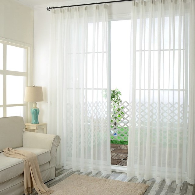 Sheer Curtain. Pinch Pleat Options ( Extra Fee ). Wave Pattern Custom Sheer Panel, Voile selling Curtain for Living Room. 3 Heading Types - White