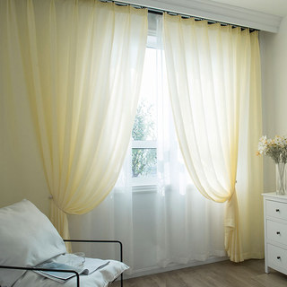 Satiny Touch Cream Textured Sheer Curtain 5
