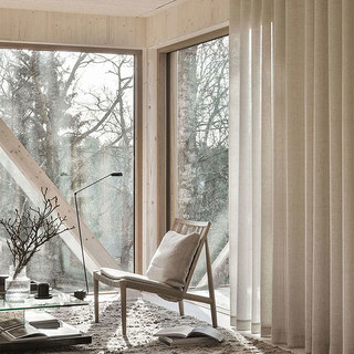 Zen Weave Oatmeal Cream Open Grid Sheer Curtain 2