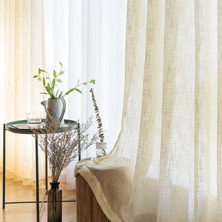 Cotton Club Cream Semi Sheer Curtain 1