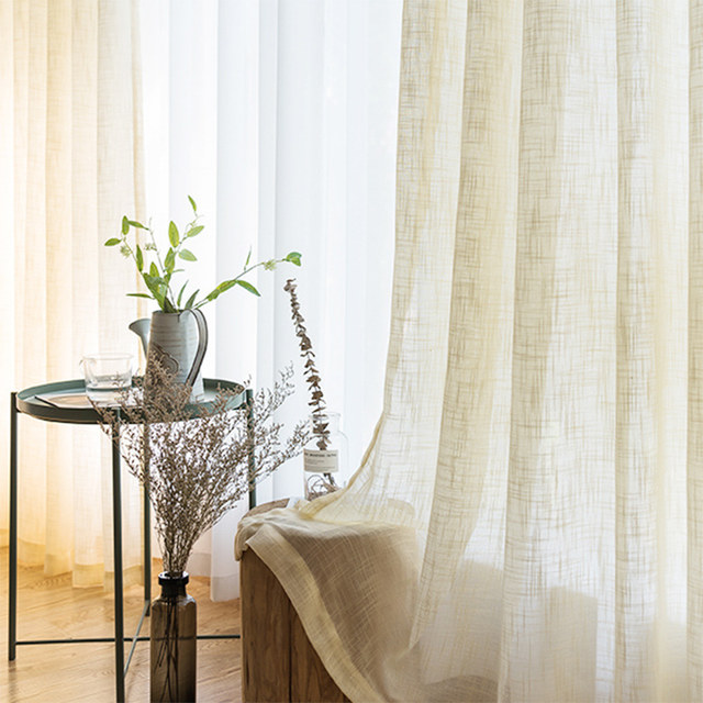 Cotton Club Pure Cotton Cream Heavy Semi Sheer Curtain 1