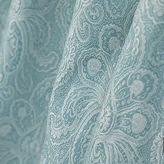 New Classics Luxury Damask Jacquard Turquoise Blue Curtain Drapes 6