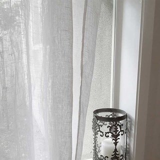 Wabi Sabi 100% Flax Linen Ivory White Sheer Curtain 5