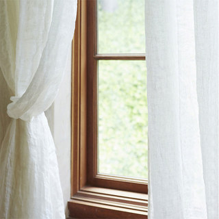 Wabi Sabi 100% Flax Linen Ivory White Sheer Curtain 4