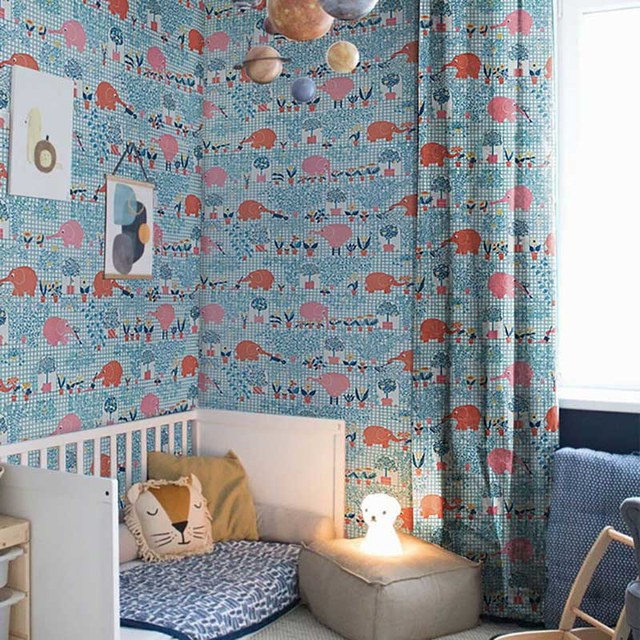 Red Teal Curtains, Elephant Drapes, hotsell Rod-Pocket