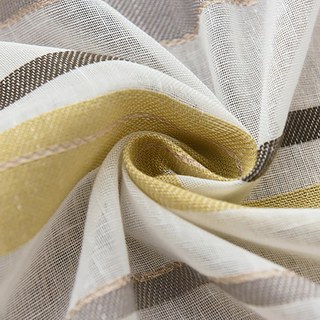 Moondance Yellow Gray Striped Semi Sheer Curtains