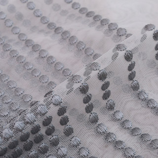 Dotted Dot Embroidered Haze Blue Sheer Curtain