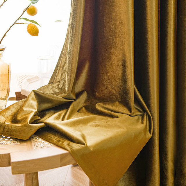 Gold velvet store drapes