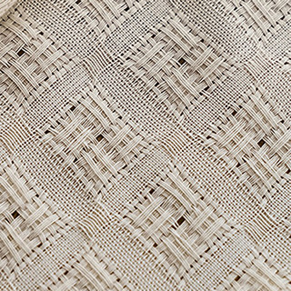 Woven Knit Cotton Blend Basketweave Patterned Cream Heavy Sheer Curtain 5