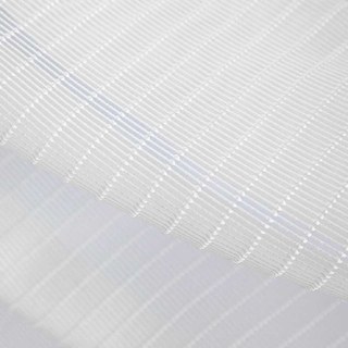 Tide 3D Jacquard Horizontal Striped Grid White Sheer Curtain