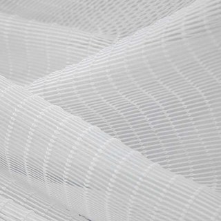 Tide 3D Jacquard Horizontal Striped Grid White Sheer Curtain 11