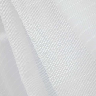 Tide 3D Jacquard Horizontal Striped Grid White Sheer Curtain 8