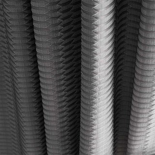 Lusso 3D Jacquard Charcoal Grey Hexagon Geometric Blackout Curtain 4