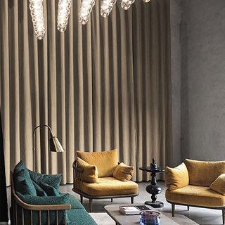 Exquisite Matte Luxury Khaki Light Brown Chenille Curtain 1