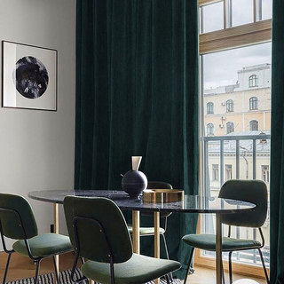 Exquisite Matte Luxury Teal Green Chenille Curtains 1