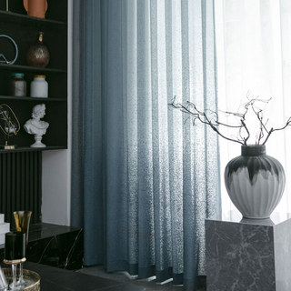 Haze Blue Dream Ombre Mesh Net Curtain 3