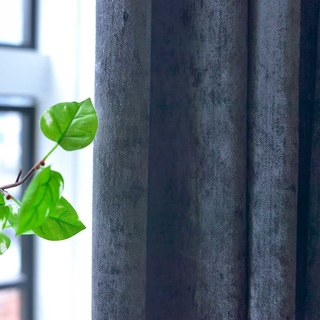 LuxeTouch Charcoal Dark Gray Chenille Curtain Drapes 2