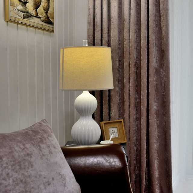 LuxeTouch Dusky Purple Lavender Chenille Curtain Drapes 1