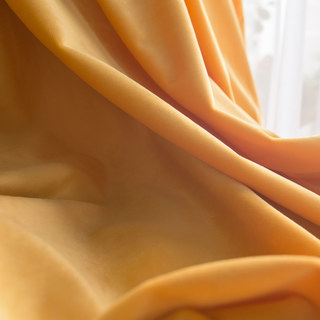 Microfiber Yellow Velvet Curtain Drapes 4